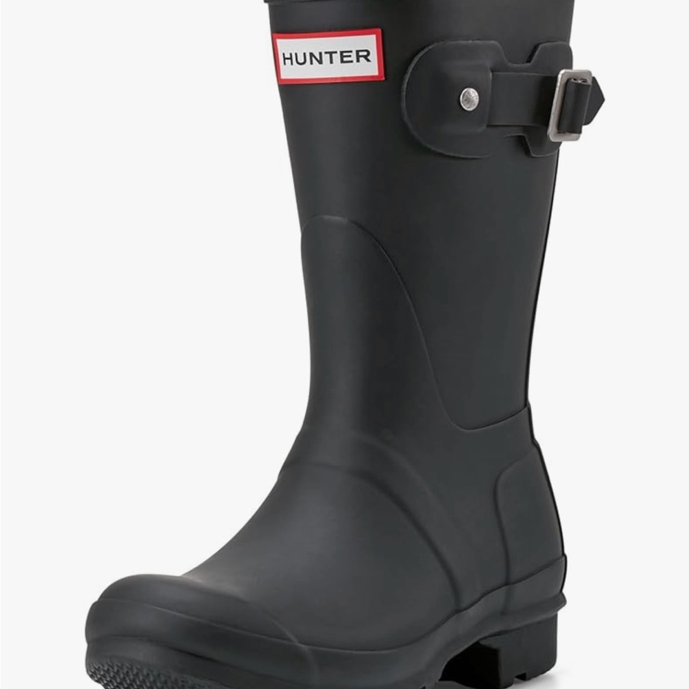 Hunter Black Winter Rain Boots Adjustable Buckle